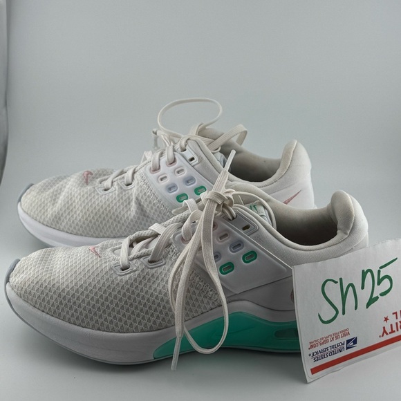 NIKE AIRMAX girls/kids/youth green/white/pink swoosh sneakers/shoes size 5 - Picture 5 of 6